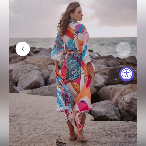 Taj By Sabrina Crippa Nea Mealy Bird Maxi Dress sequin embellished long sleeve - Picture 8 of 16